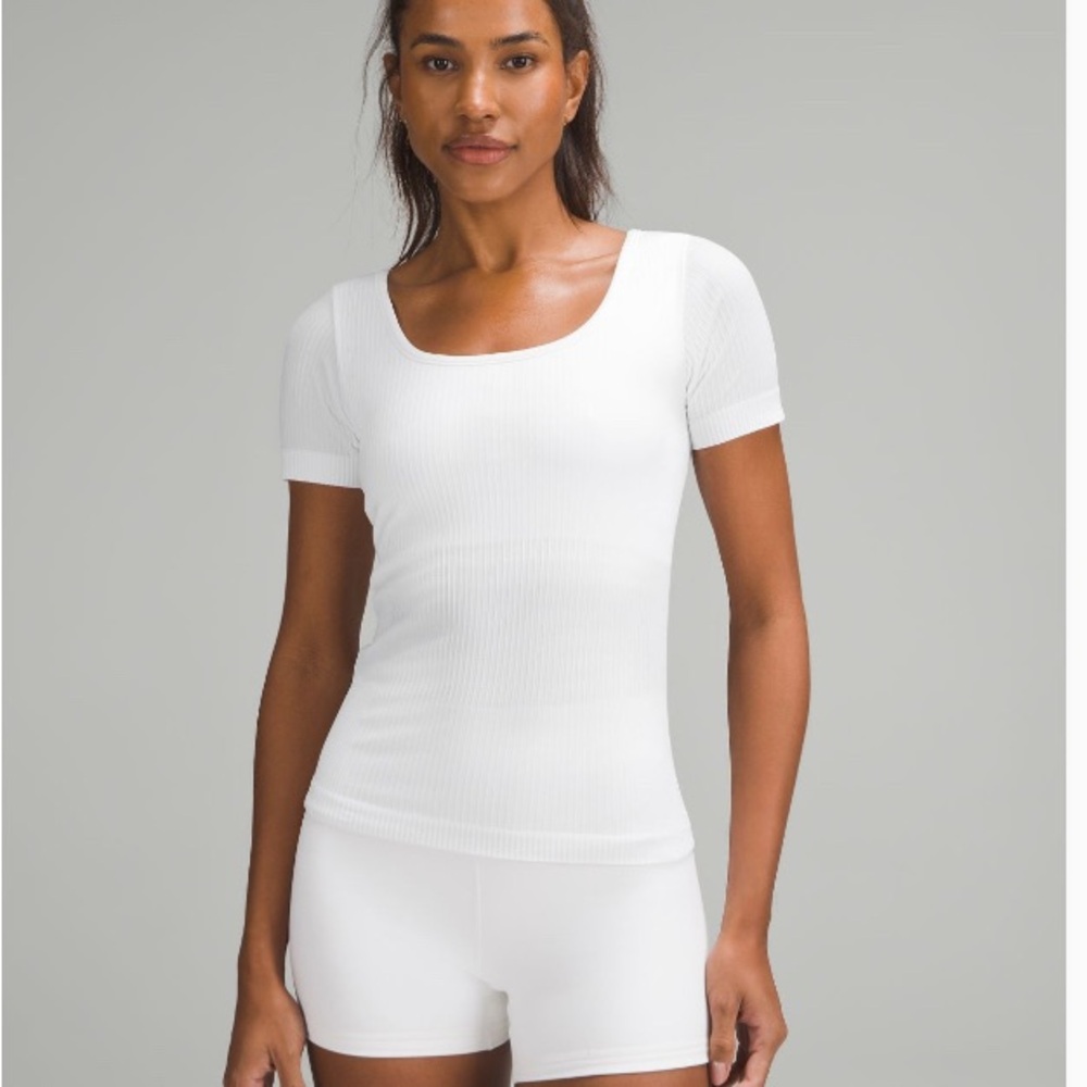 lululemon Ebb to Street White Short Sleeve Tee